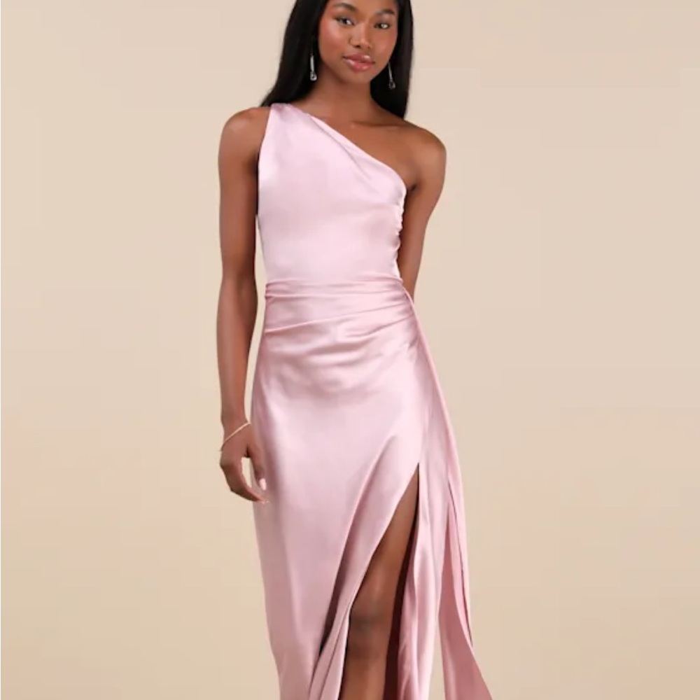 Elegant Pink One-Shoulder Dress